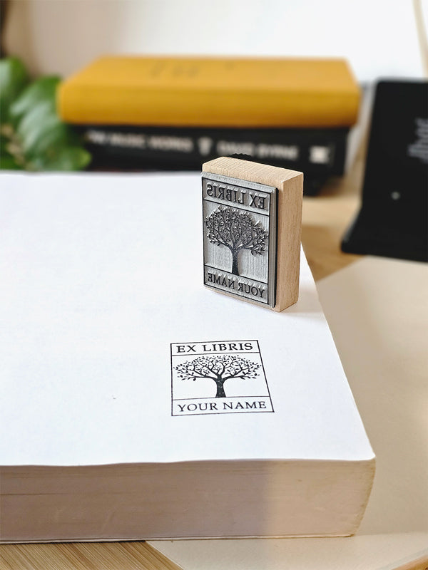 Ex libris Ξύλινη Σφραγίδα Δέντρο