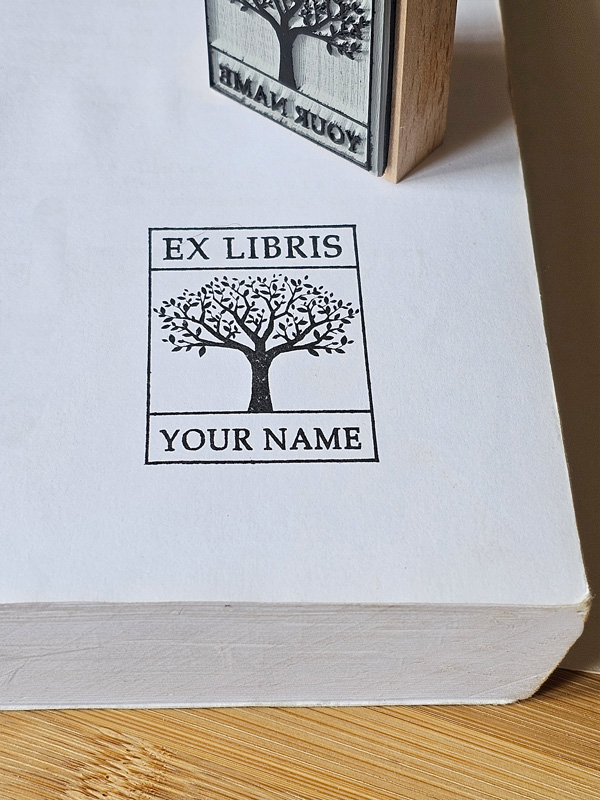 Ξύλινη Σφραγίδα Ex libris Δέντρο EX-LIBRIS σφραγιδα